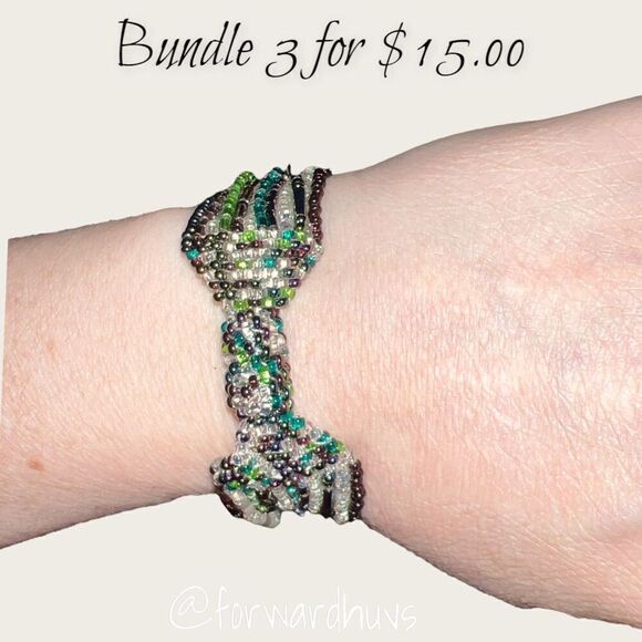 Bundle 3 for $15 Beaded Multi-strand Bracelet With Magnetic Closure READ - Picture 1 of 7